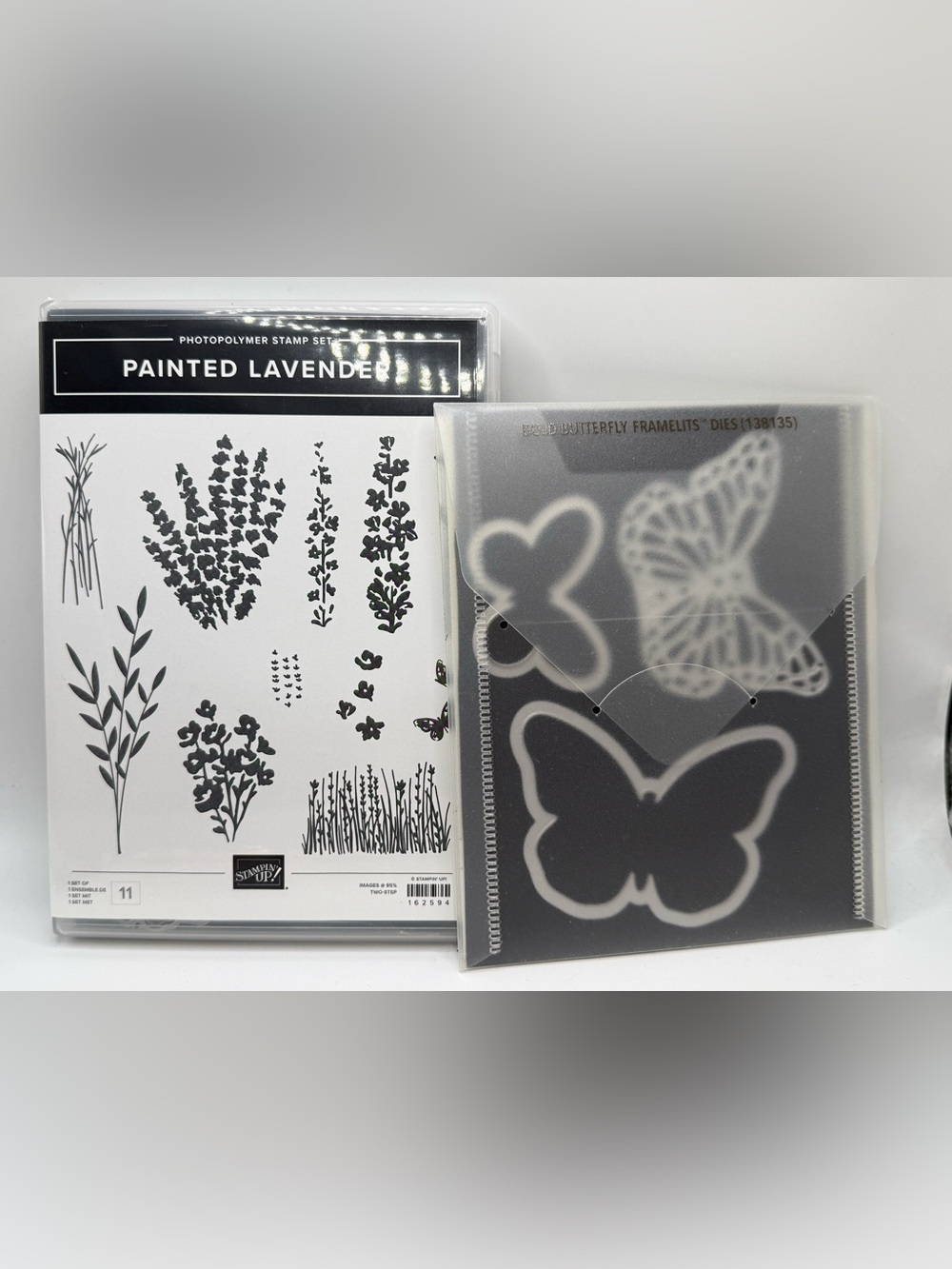 Stampin' Up! Painted Lavender w/Die & stamp set -bold butterfly framelits dies